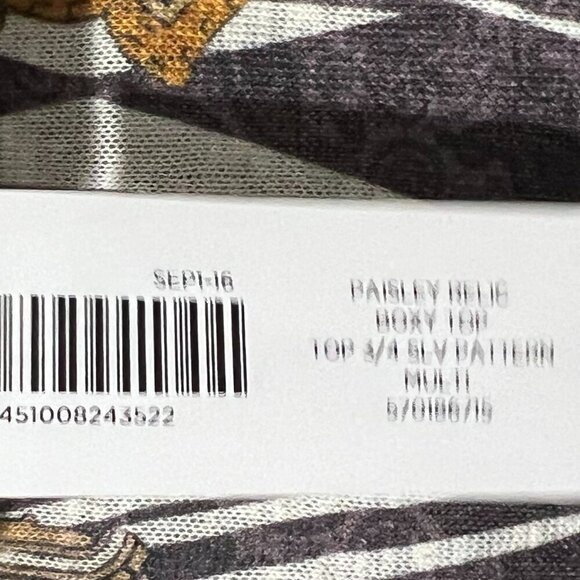 Chico’s Size 3 (XL) Paisley Relic Boxy Sweater Top Mock Neck Pullover Oversize - Picture 5 of 7